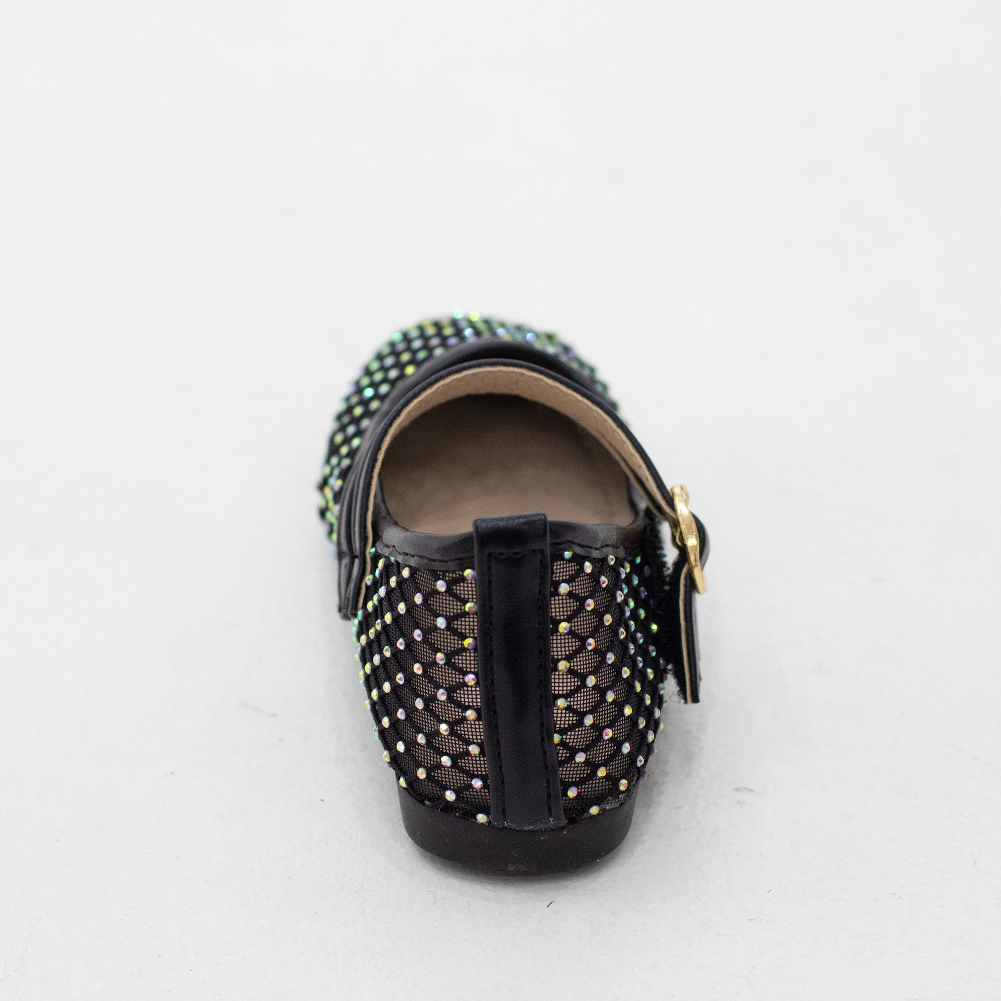 Saga infant girls dress mesh diamante detailed pump