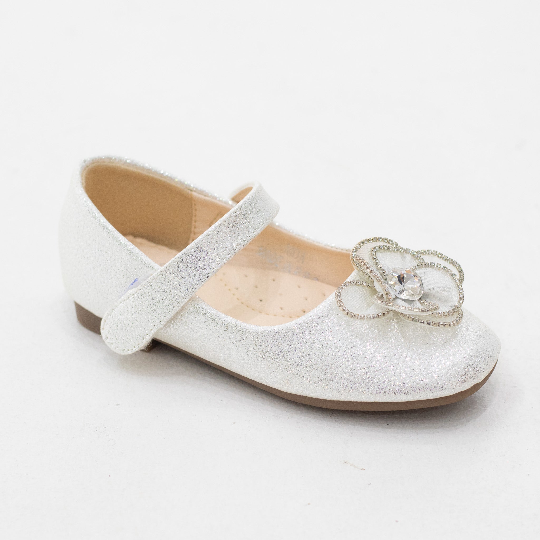 Moa baby girls shimmer flower detailed dress pump