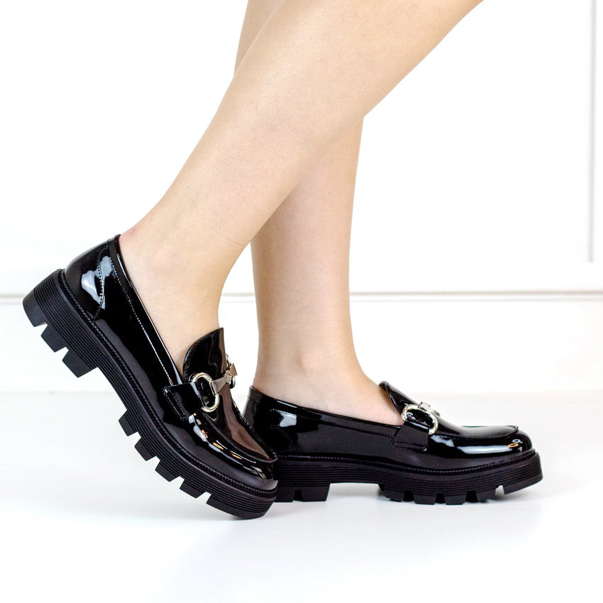 Suzie brougue chuncky with buckle black