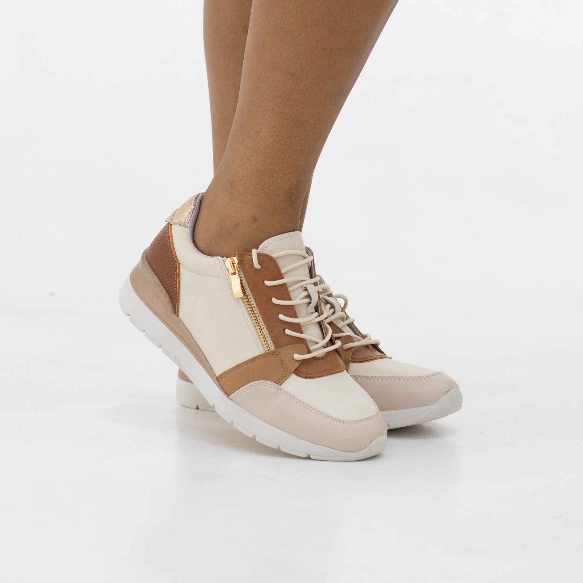 Kesia lace-up sneaker with side zip