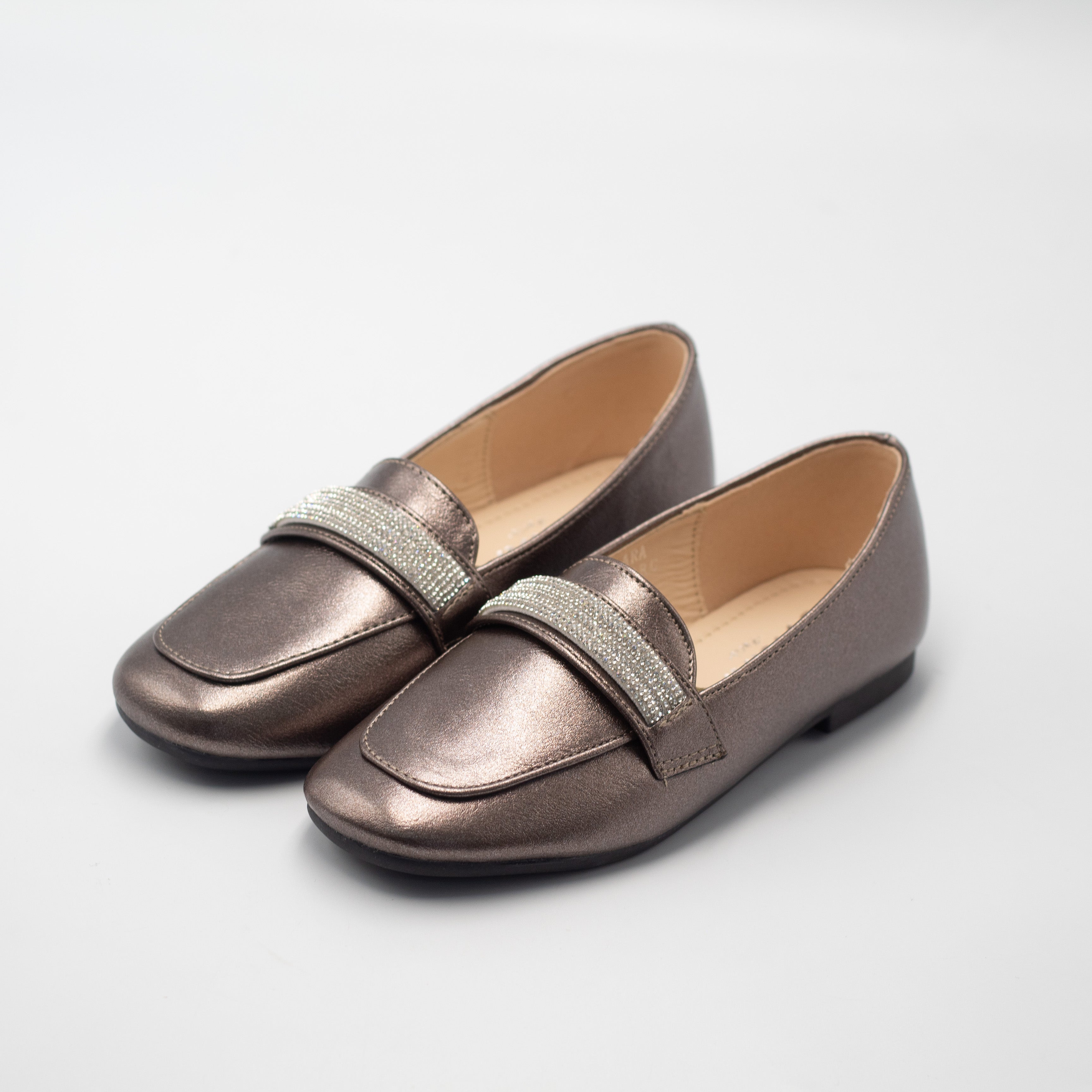 Dilara girls slip on with diamante trim pewter