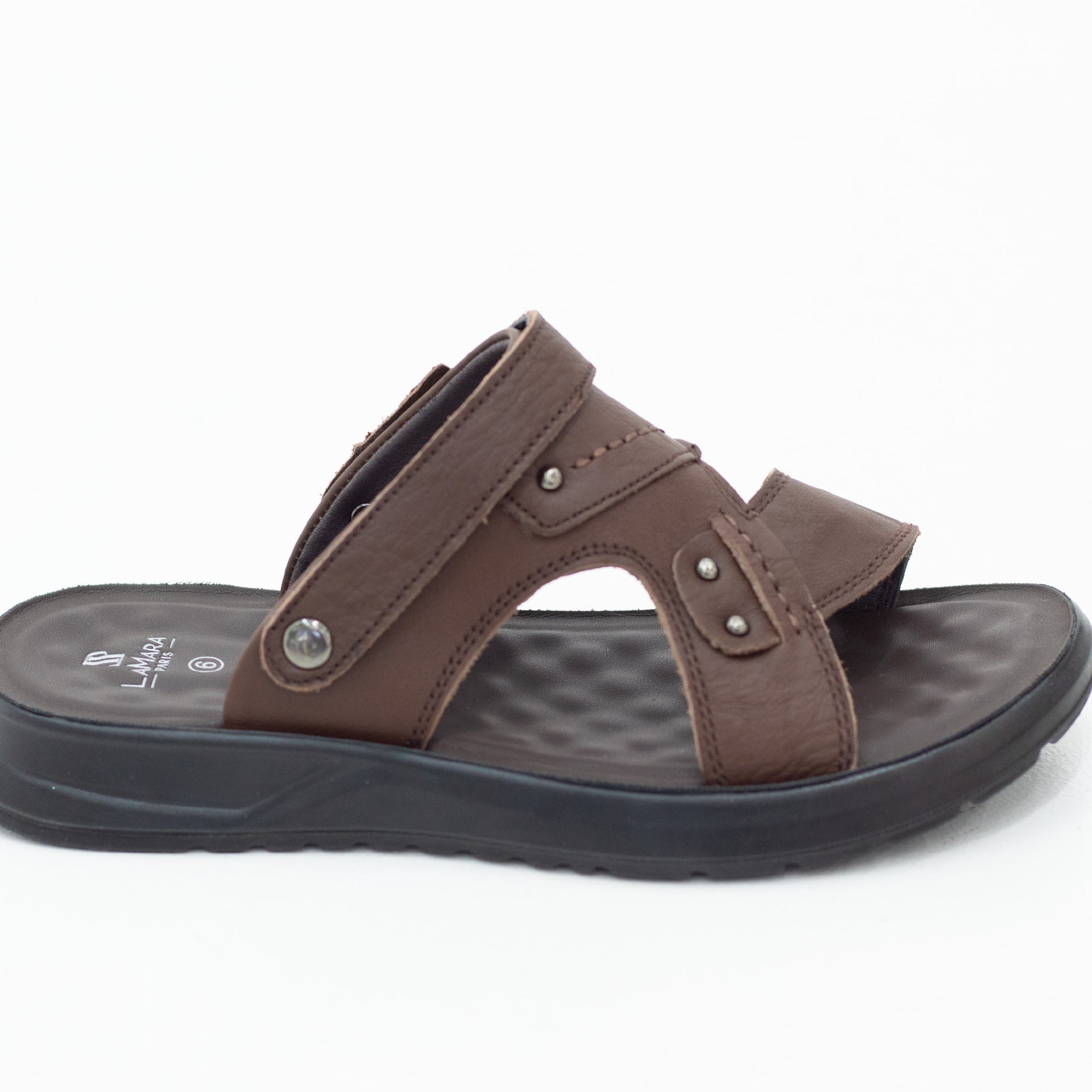 Marco mens cushion padded genuine leather sandal