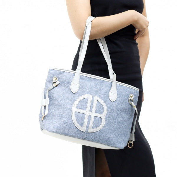 Medisa classic handbag with leather details