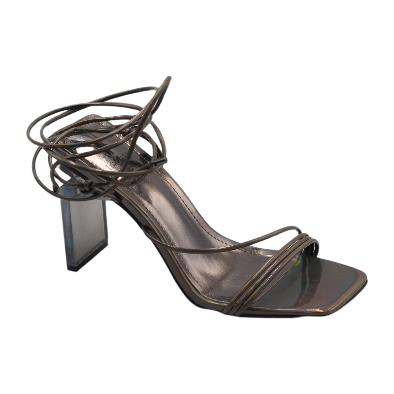 Nadzia strappy sandals on special regt heel pewter