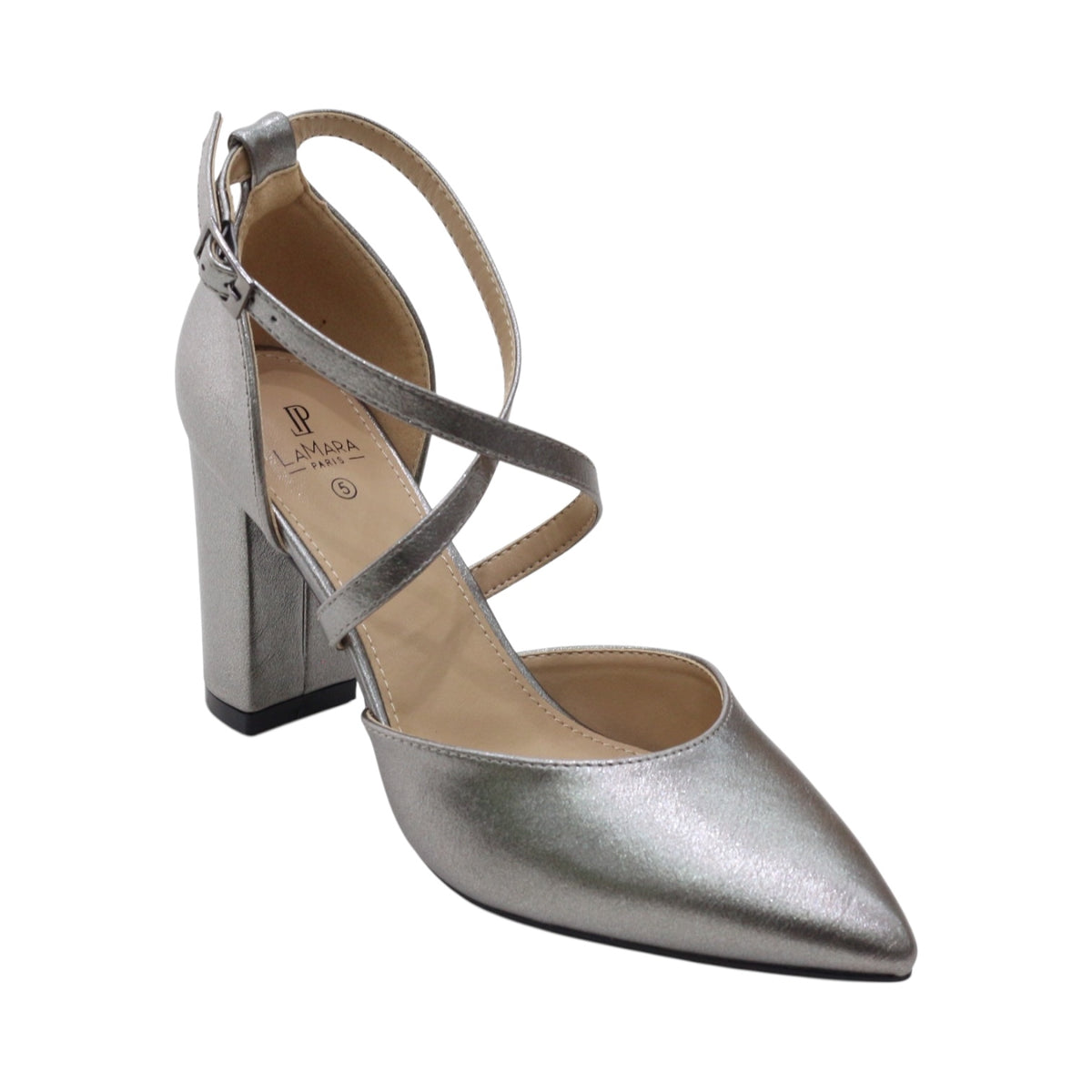 Fomo block 8.5 cm  heel open waist cross over belts