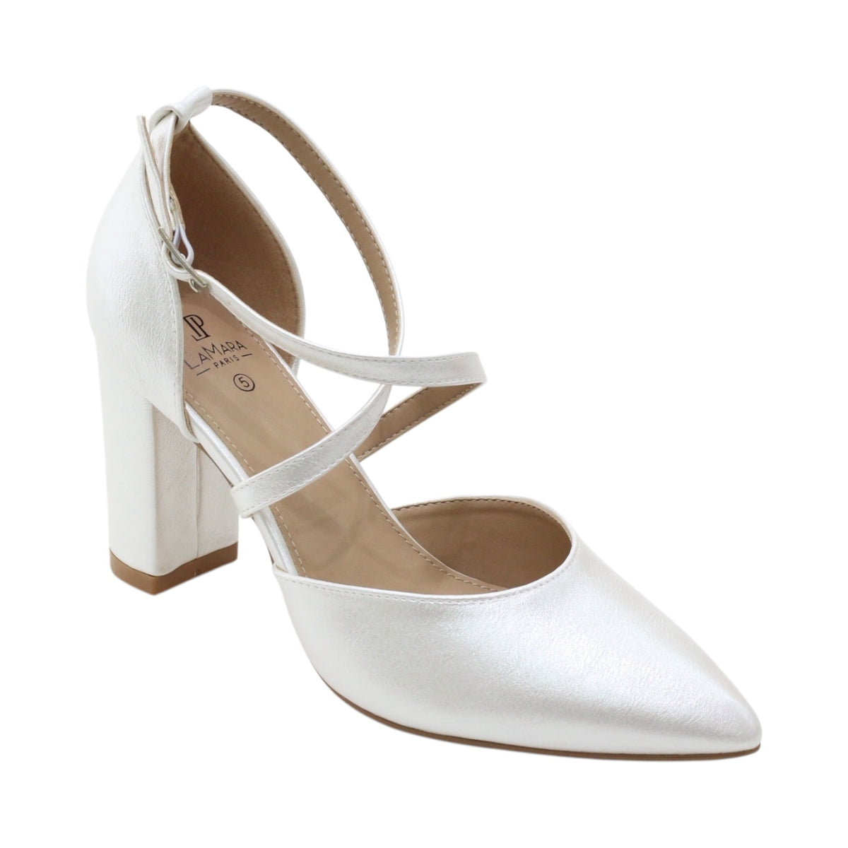 Fomo block 8.5 cm  heel open waist cross over belts